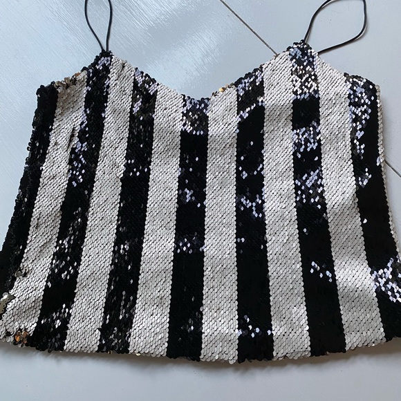 trf collection flip sequin top by zara size x small - Picture 9 of 10